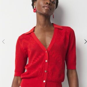 White House Black Market Red Knit Sweater